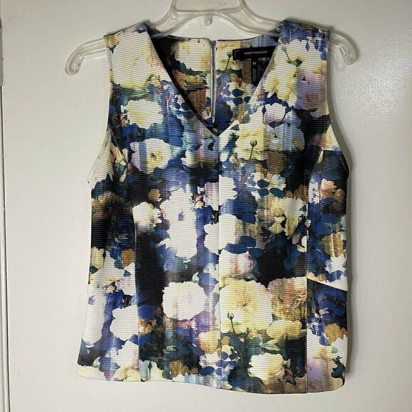 Robert rodriguez floral sleeveless blouse top - Picture 1 of 5